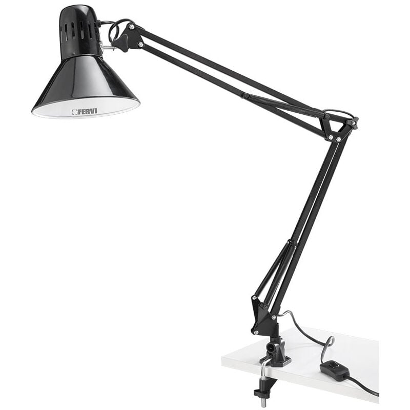 foto del prodotto lampada snodata 230 v con morsetto per officina garage ufficio fervi 0343
