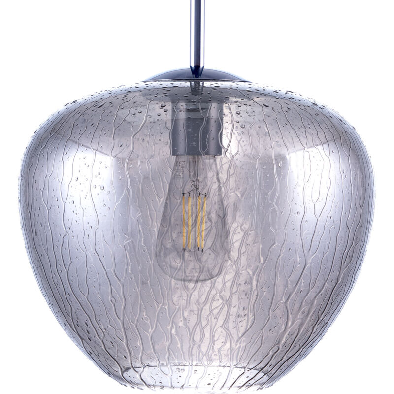 foto del prodotto lampada soffitto lampada a sospensione soggiorno camera da letto vetro e27 senza illuminante, nero cromo paco home