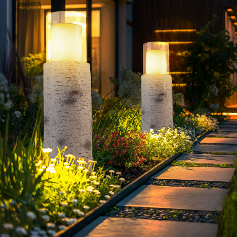 foto del prodotto lampada solare a led lampada da esterno lampada solare lampada da giardino lampada da tavolo lampada da patio, aspetto legno, vetro plastica bianco,