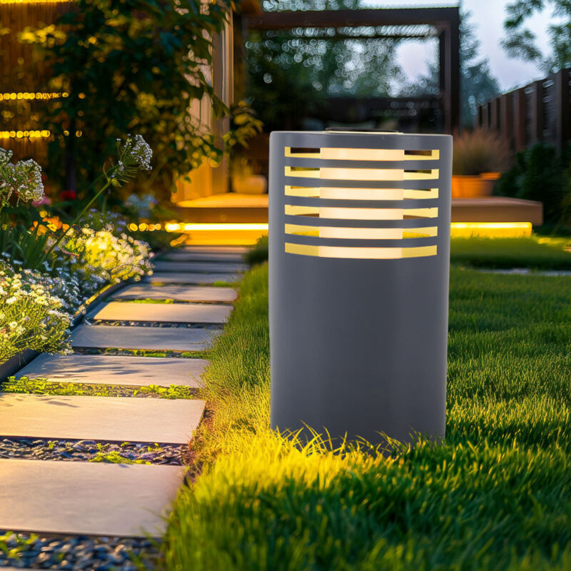 foto del prodotto lampada solare a led lampada da sentiero lampada da giardino lampada da esterno lampada da appoggio, plastica bianca, bianco caldo, dxh 20x35 cm
