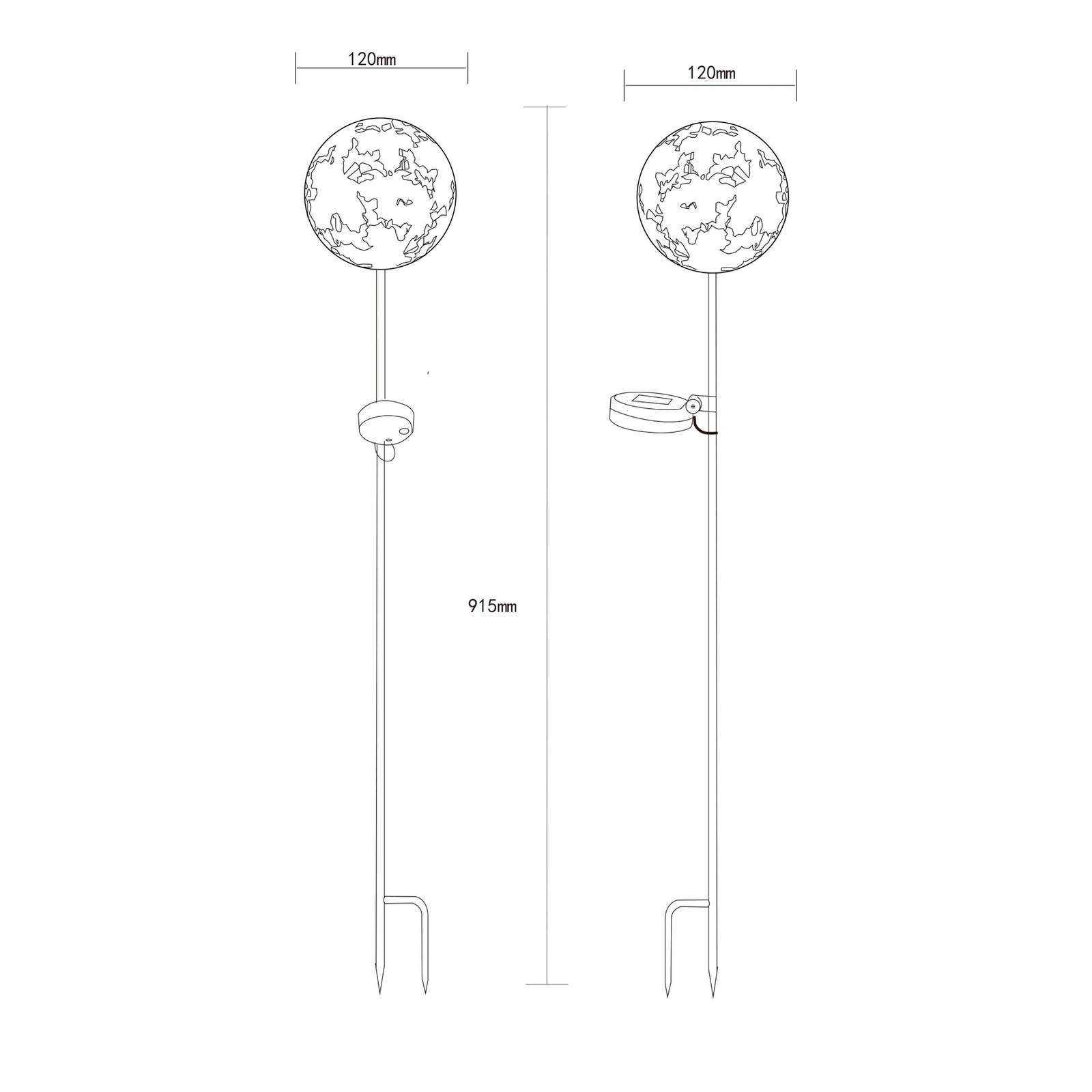 foto del prodotto lampada solare a led picchetto da terra decorazione giardino foglie d acero patio lampada a spina, color ruggine, bianco caldo, dxh 12 x 91,5 cm