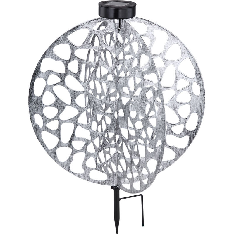 foto del prodotto lampada solare con picchetto da terra lampada da giardino orientale decorativa a luce solare in metallo per esterni, metallo, 1x led bianco caldo,