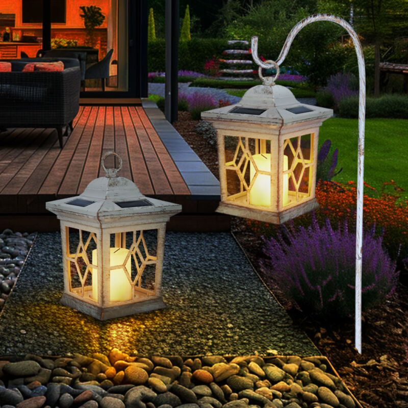 foto del prodotto lampada solare da esterno lampada a innesto lanterna luce sentiero giardino, ip44 batteria ricaricabile, vetro color oro, led bianco caldo, lxlxh
