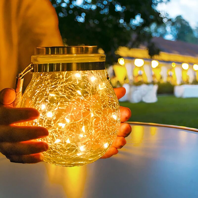 foto del prodotto lampada solare da esterno, luce solare angelica con led multicolori cangianti, luci angeliche per giardino esterno, vialetto, cimitero, decorazioni