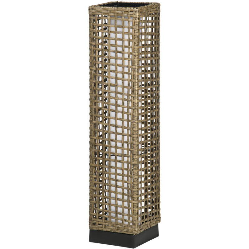 foto del prodotto lampada solare da giardino 15.5x15.5x69 cm nero e marrone outsunny