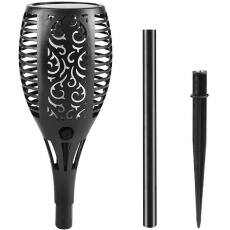 foto del prodotto lampada solare da giardino a led, torcia a fiamma