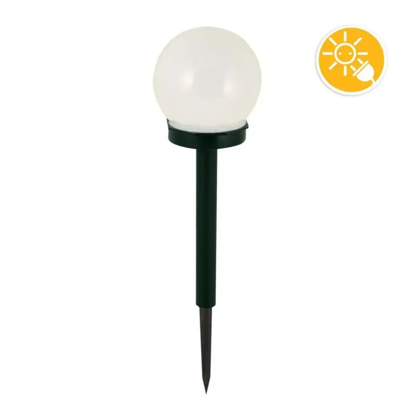 foto del prodotto lampada solare da giardino a sfera diametro 10cm 1 led accensione al buio