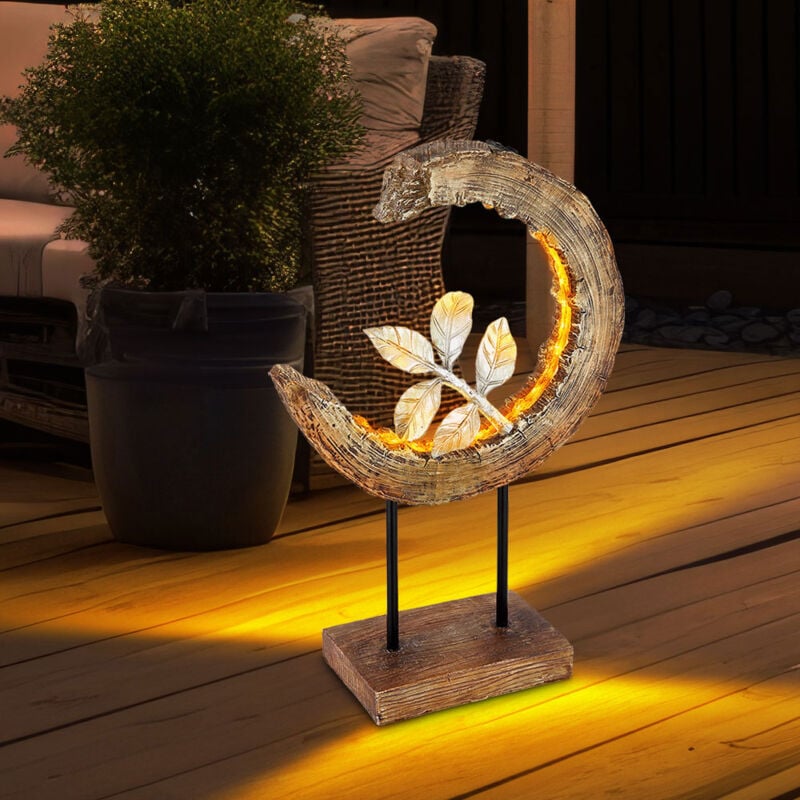 foto del prodotto lampada solare da giardino effetto legno decorazione da giardino lampada solare solare luna per esterni, ramo argentato, led 3000k bianco caldo, lxh