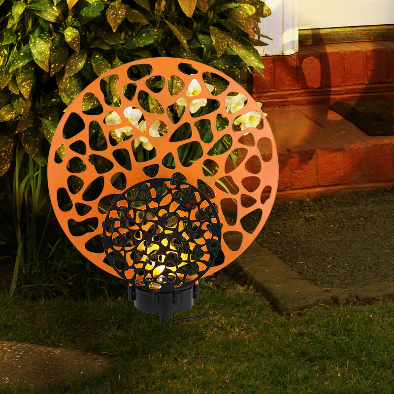 foto del prodotto lampada solare da giardino luce solare lampada da esterno lampada da esterno, punta di terra della batteria ip44 resistente, metallo color oro nero,