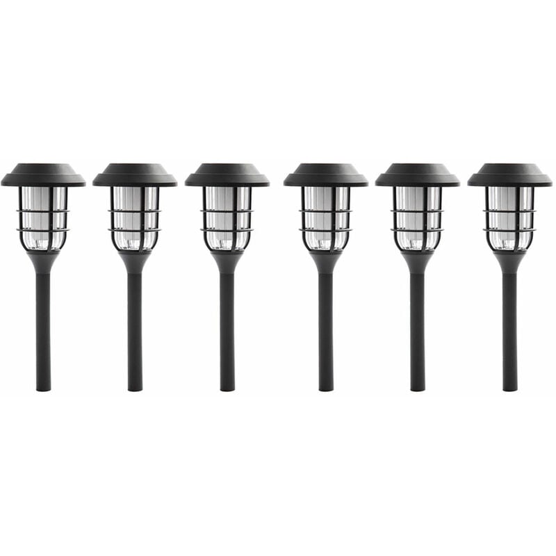foto del prodotto lampada solare decorazione da giardino per esterno picchetto lampade solari effetto fiamma picchetto, plastica nero, batteria 6 8h, led bianco caldo,