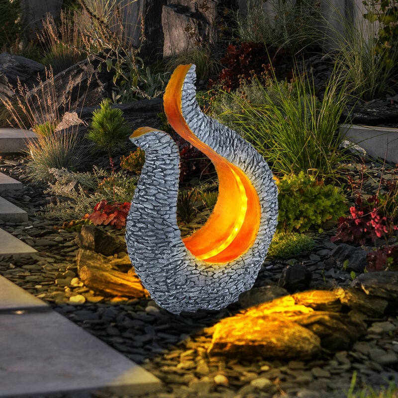 foto del prodotto lampada solare decorazione da giardino scultura solare aspetto pietra lampada solare design oro, grigio, led bianco caldo, lxlxa 23,5x11x34,5 cm
