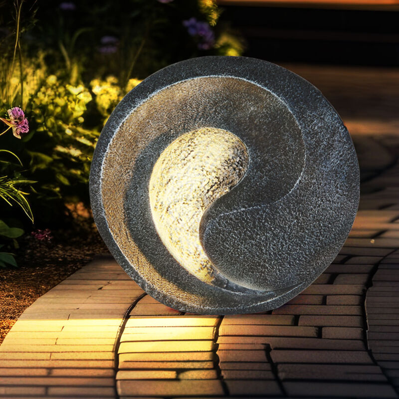 foto del prodotto lampada solare effetto pietra per esterni scultura da giardino per esterni luce solare lampada da tavolo per esterni resistente alle intemperie