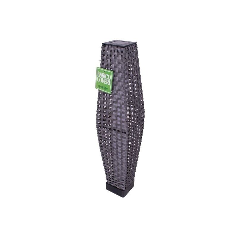 foto del prodotto lampada solare in rattan grigio extra
