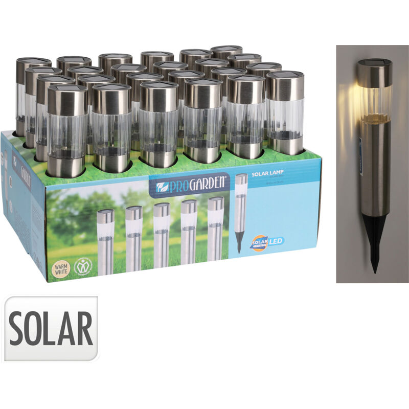 foto del prodotto lampada solare inox cilindrica progarden