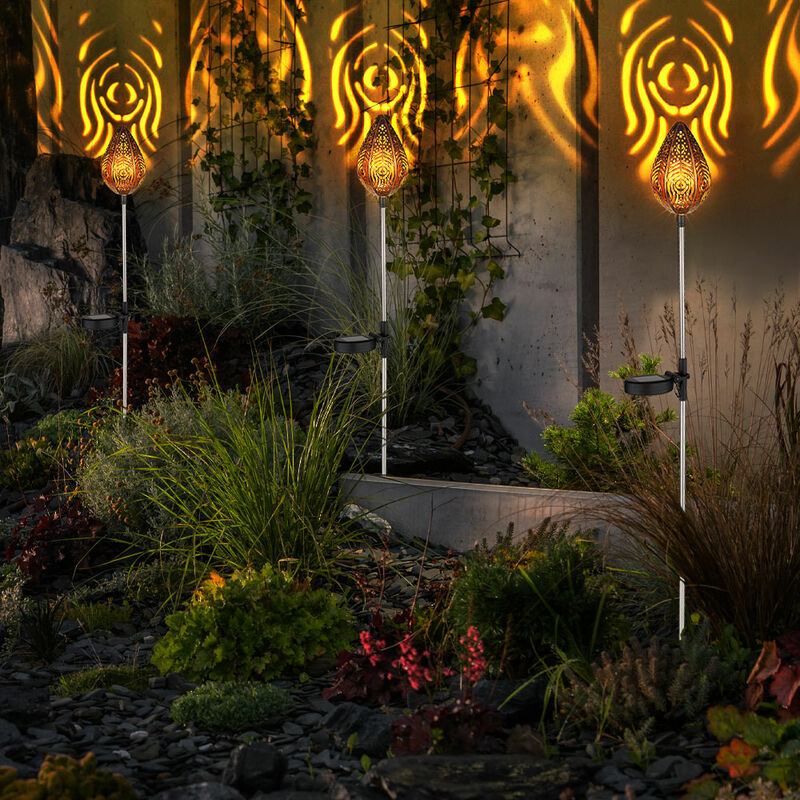 foto del prodotto lampada solare, lampada da esterno, lampada a spina, lampada da giardino retr , paralume con motivo, acciaio inossidabile, rame nero, 1x led 3000 k