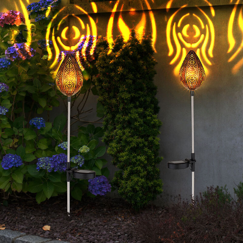 foto del prodotto lampada solare, lampada da esterno, lampada da presa, lampada da giardino retr , paralume con motivo, acciaio inossidabile, rame nero, 1x led 3000 k