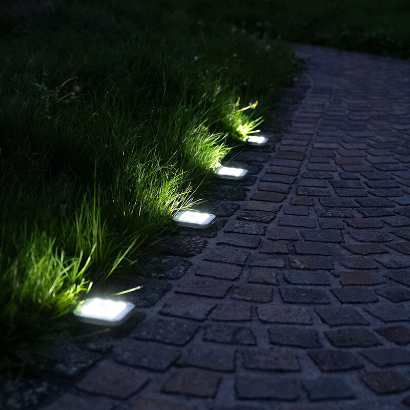 foto del prodotto lampada solare lampada da terra lampade solari per esterni luce vialetto luci da giardino solari con picchetto, plastica acciaio inossidabile, led