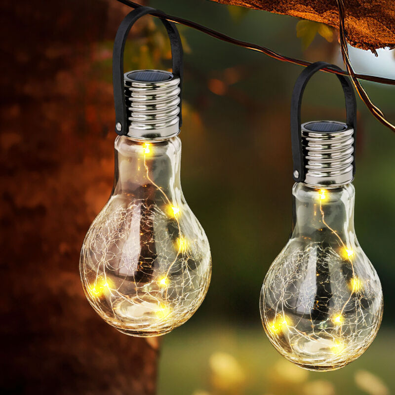 foto del prodotto lampada solare lampada solare da giardino lampada a sospensione luce decorativa terrazza, ip44 batteria ricaricabile, acciaio inox vetro trasparente,