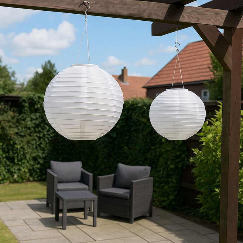 foto del prodotto lampada solare lanterna da esterno lampada a led a sospensione da giardino luce bianca per matrimonio festa lanterna da giardino decorazione, acciaio