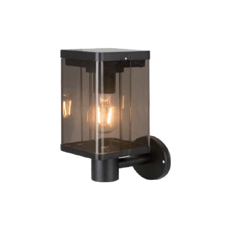 foto del prodotto lampada solare led da giardino 2.5w con sensore di movimento a microonde montaggio a muro colore nero 3000k ip44 v tac