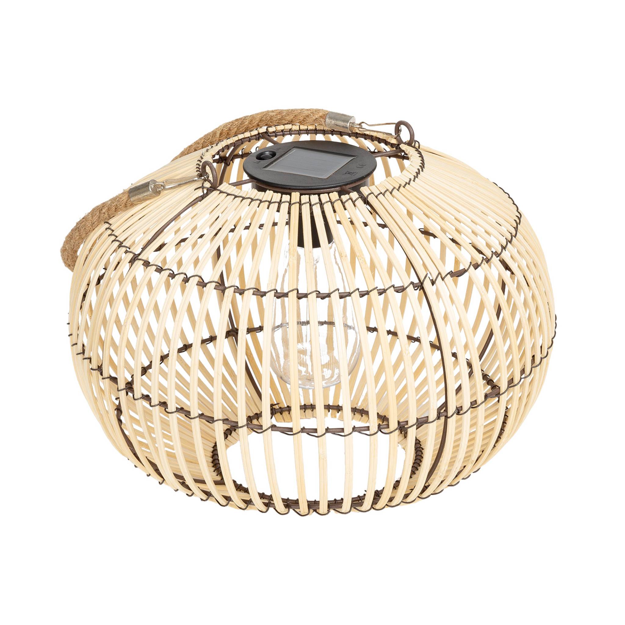 foto del prodotto lampada solare led in rattan, 31.5cm, marrone naturale