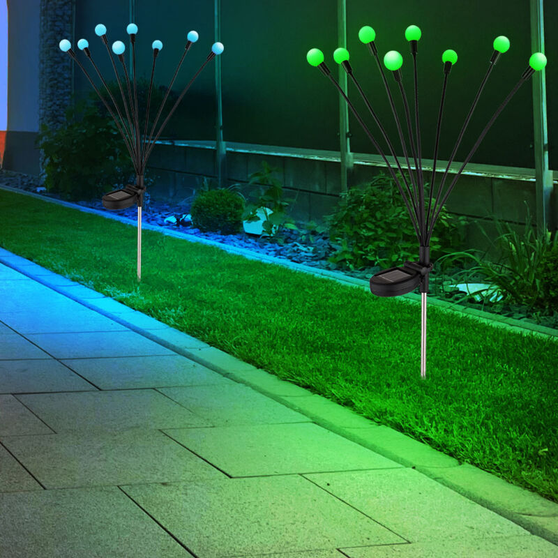 foto del prodotto lampada solare, luce esterna, lampada da giardino, luce decorativa, lampada a spina con cambio colore rgb, acciaio inossidabile, plastica nera,