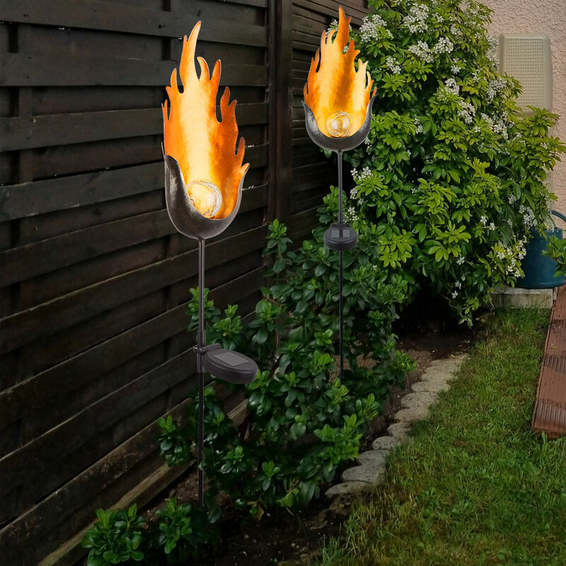 foto del prodotto lampada solare oro lampada da esterno moderna spina luce fiamma, decorazione da giardino a led lampada da patio resistente alle intemperie, 1x led