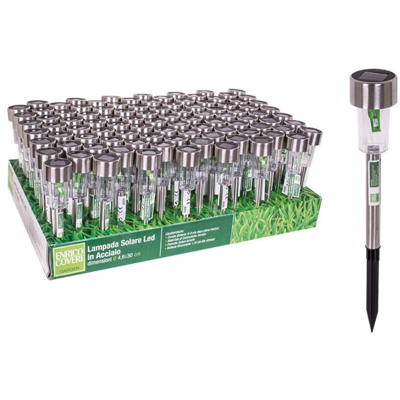 foto del prodotto lampada solare segnapassi in acciaio