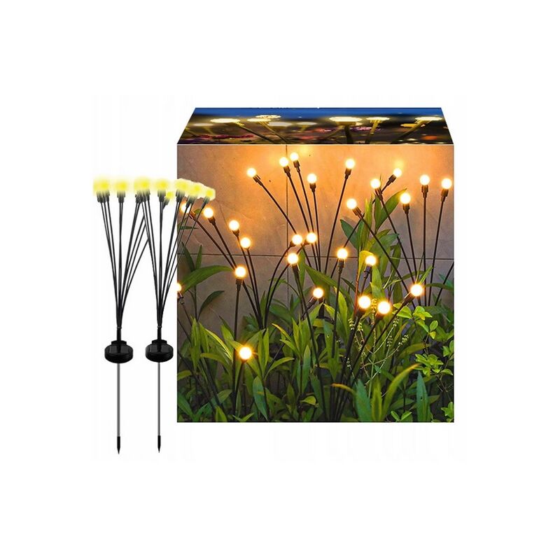 foto del prodotto lampada solare, sfere guidate, 6 led, giardino, decorativa, per giardino, 2 pz
