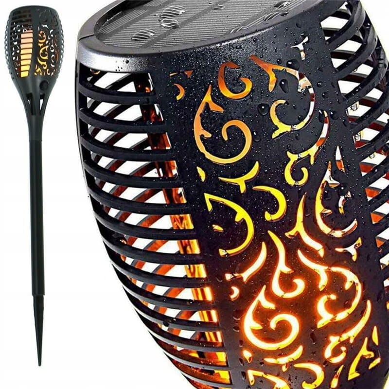 foto del prodotto lampada solare torcia xl 50 cm effetto fiamma lampade da giardino 12led