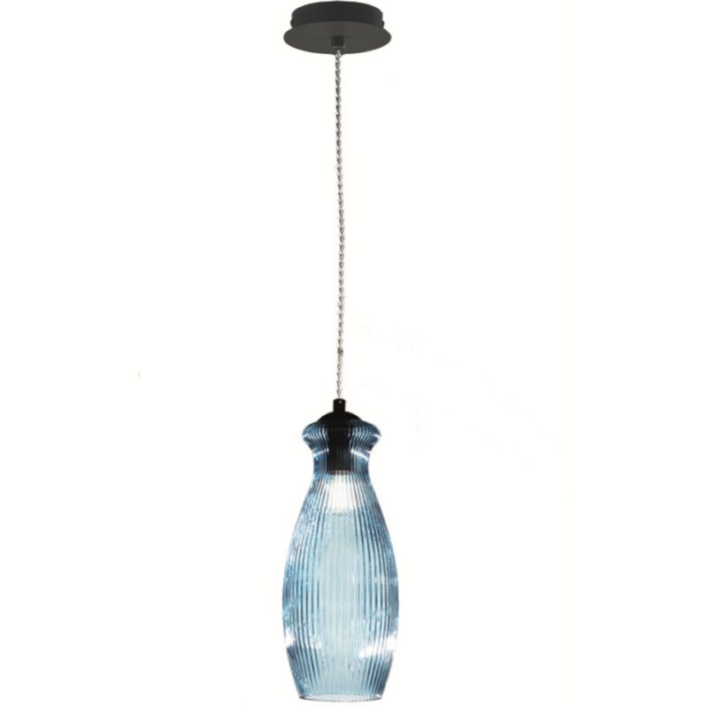 foto del prodotto lampada sospensione d12 cm in vetro soffiato ottanio madagascar mod3