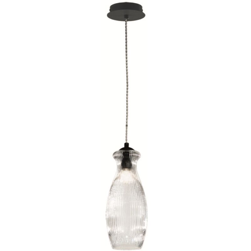 foto del prodotto lampada sospensione d12 cm in vetro soffiato trasparente madagascar mod3