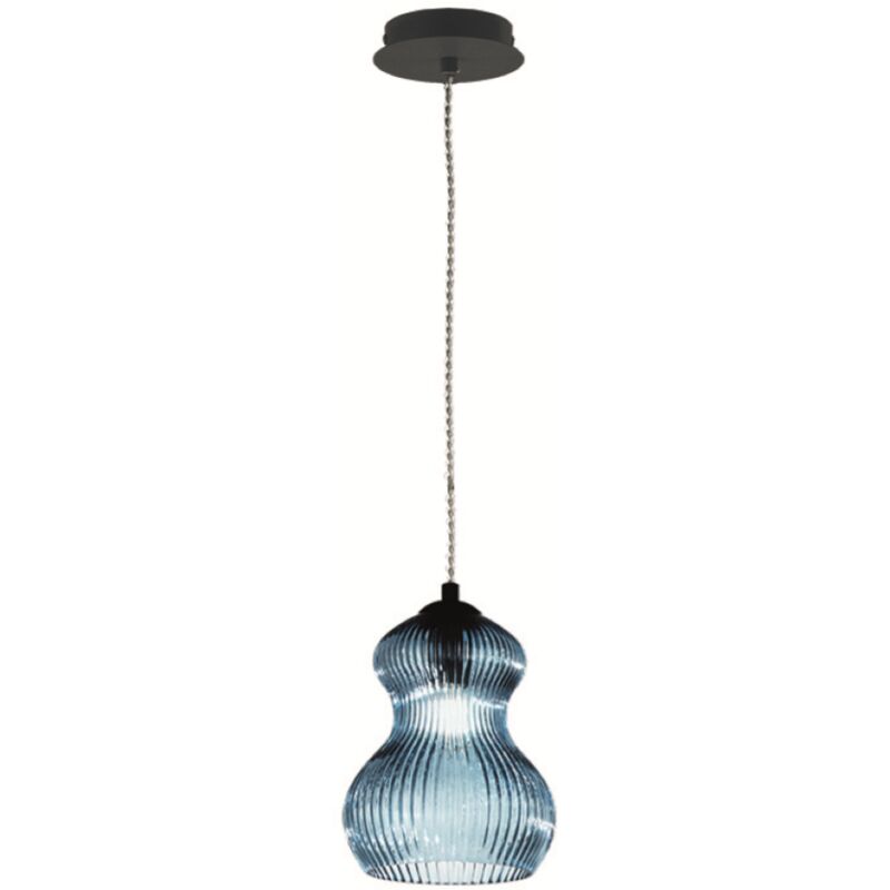 foto del prodotto lampada sospensione d16 cm in vetro soffiato ottanio madagascar mod2
