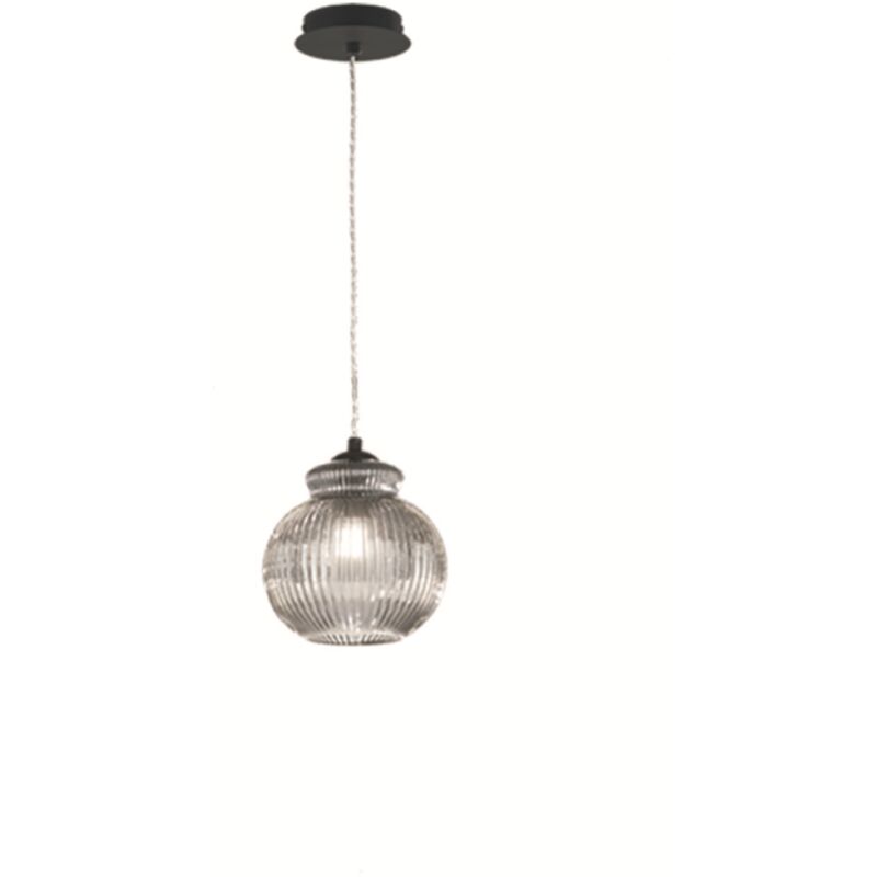 foto del prodotto lampada sospensione d18 cm in vetro soffiato fume madagascar mod1
