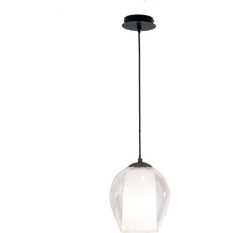 foto del prodotto lampada sospensione d20 cm vetro soffiato trasparente bonnie mod1