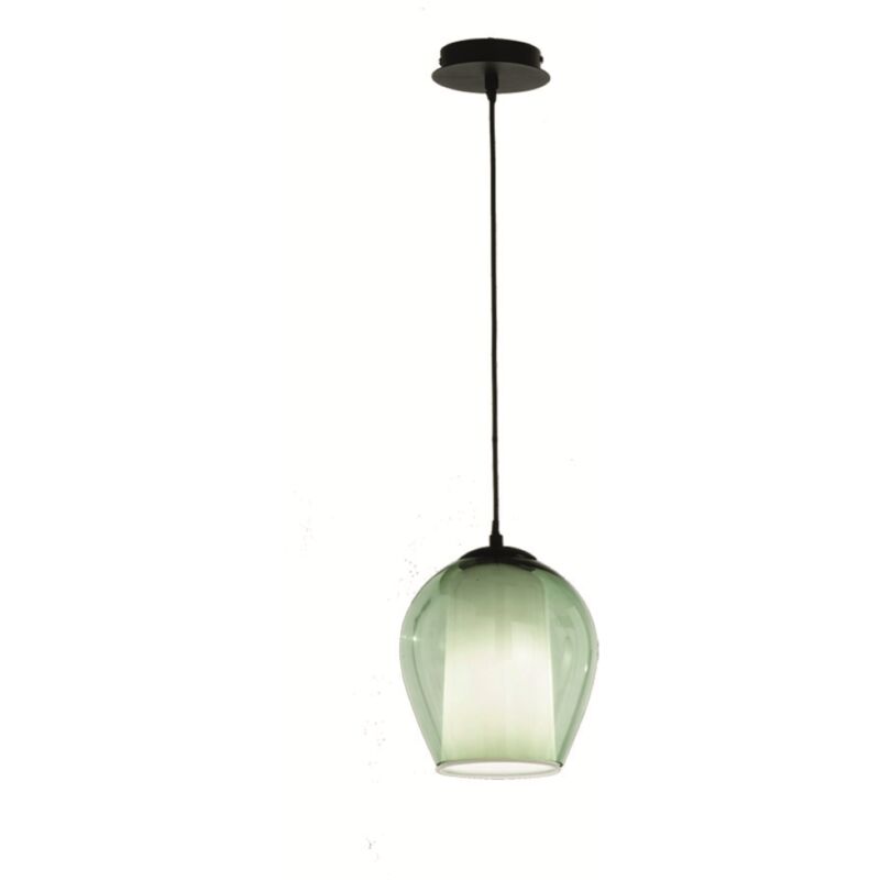 foto del prodotto lampada sospensione d20 cm vetro soffiato verde bonnie mod1