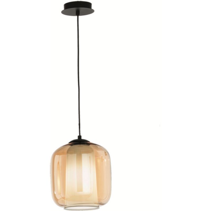 foto del prodotto lampada sospensione d22 cm vetro soffiato ambra bonnie mod2