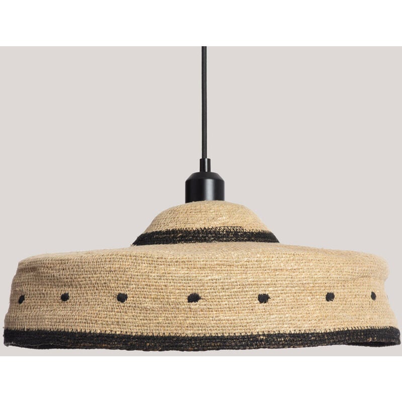 foto del prodotto lampada sospensione fibre naturali arya nero