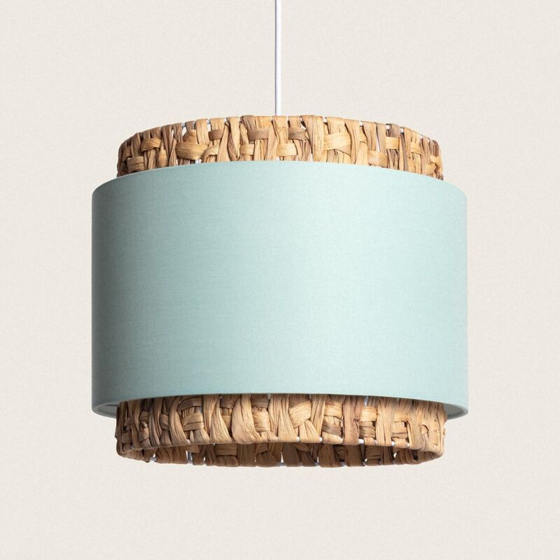 foto del prodotto lampada sospensione fibre naturali orleans verde celadon