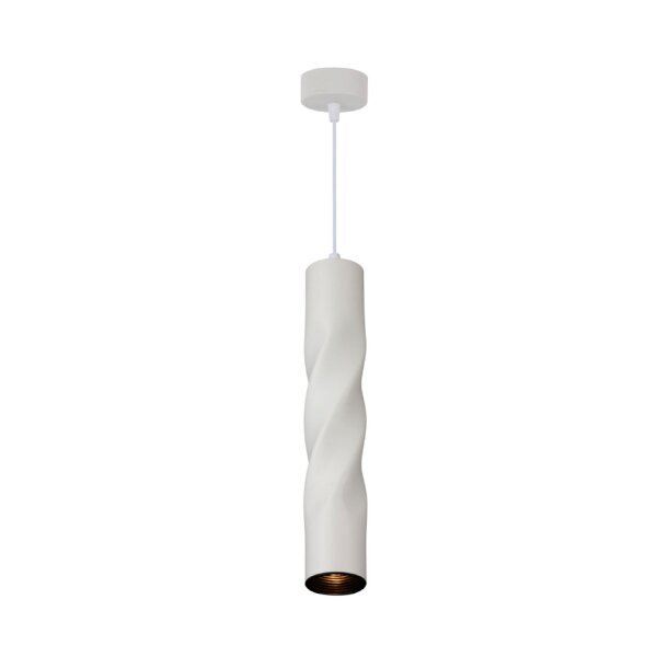 foto del prodotto lampada sospensione led cilindrica colore bianco cavo 1 metro attacco gu10 mr16