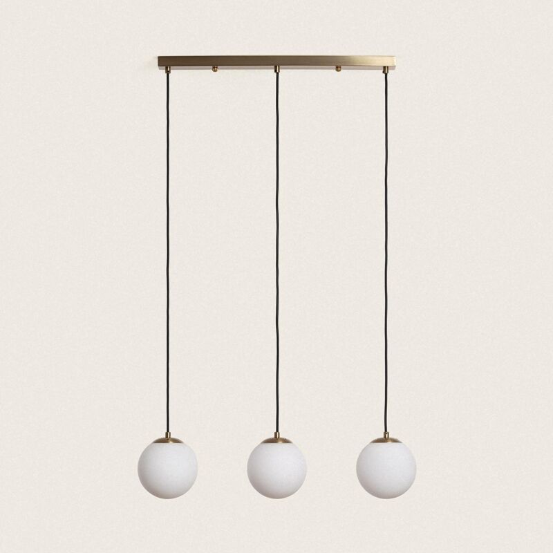 foto del prodotto lampada sospensione metallo e vetro moonlight brass 3 lampade oro