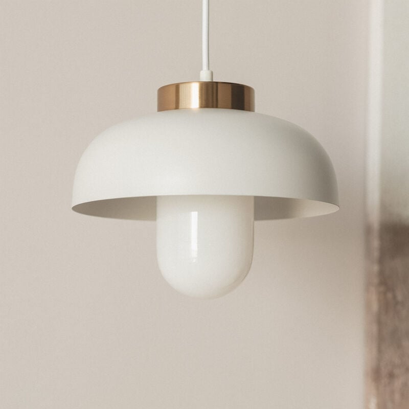 foto del prodotto lampada sospensione metallo geri bianco