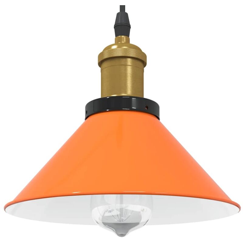 foto del prodotto lampada sospensione regolabile e27 arancio lucido 22cm metallo vidaxl
