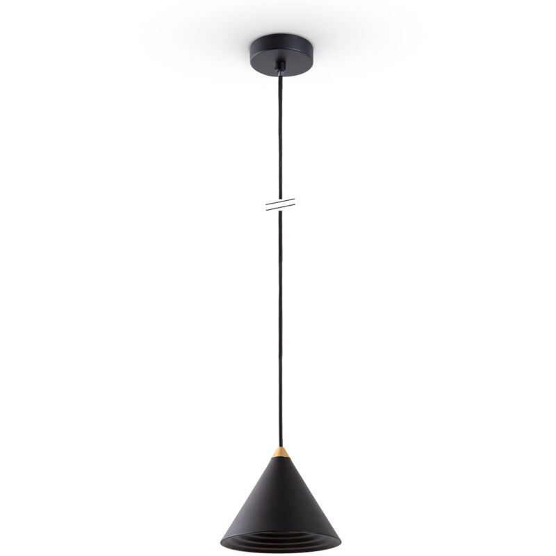foto del prodotto lampada sospensione tavolo da pranzo cucina vintage metallo e27 nero oro, 15,5cm paco home