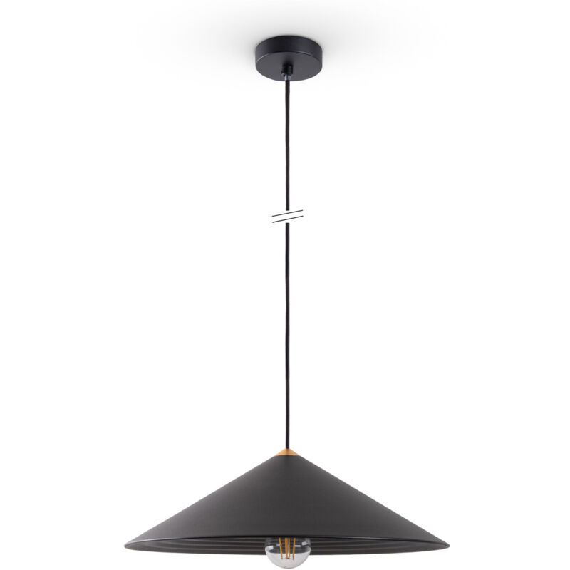 foto del prodotto lampada sospensione tavolo da pranzo cucina vintage metallo e27 nero oro, 42cm paco home