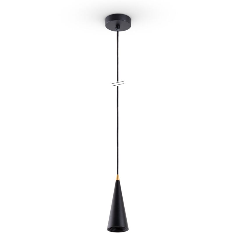 foto del prodotto lampada sospensione tavolo da pranzo cucina vintage metallo e27 nero oro, 9,5cm paco home
