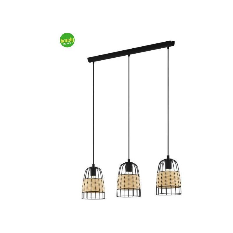foto del prodotto lampada sospesa anwick eglo 3xe27 nero rattan