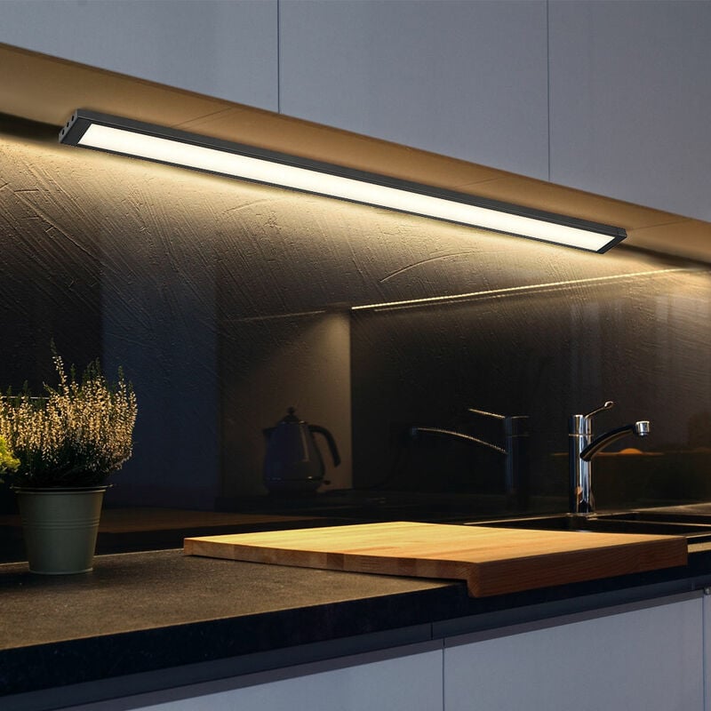 foto del prodotto lampada sottopensile lampada da incasso a led plafoniera cucina interruttore con cavo nero, plastica opalina, 1x led 5 w 330 lm bianco caldo, lxpxh