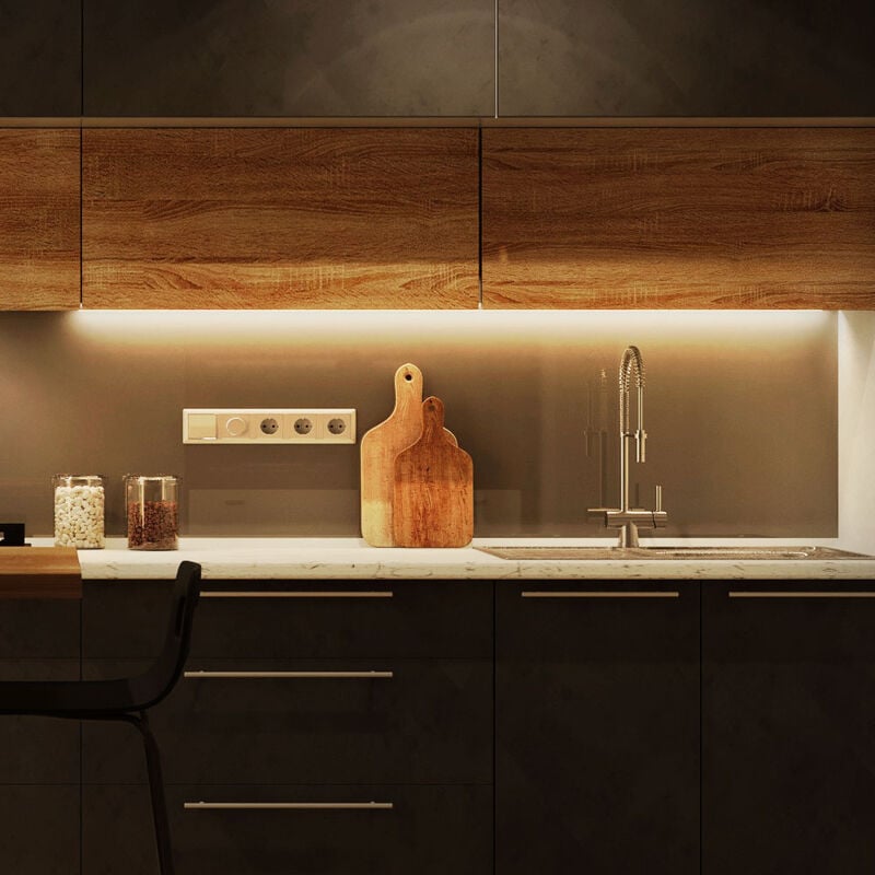 foto del prodotto lampada sottopensile led lampada sottopensile lampada da cucina lampada da cucina, plastica bianco opalino, antispruzzo, 1x 18w 1500lm 4000k bianco