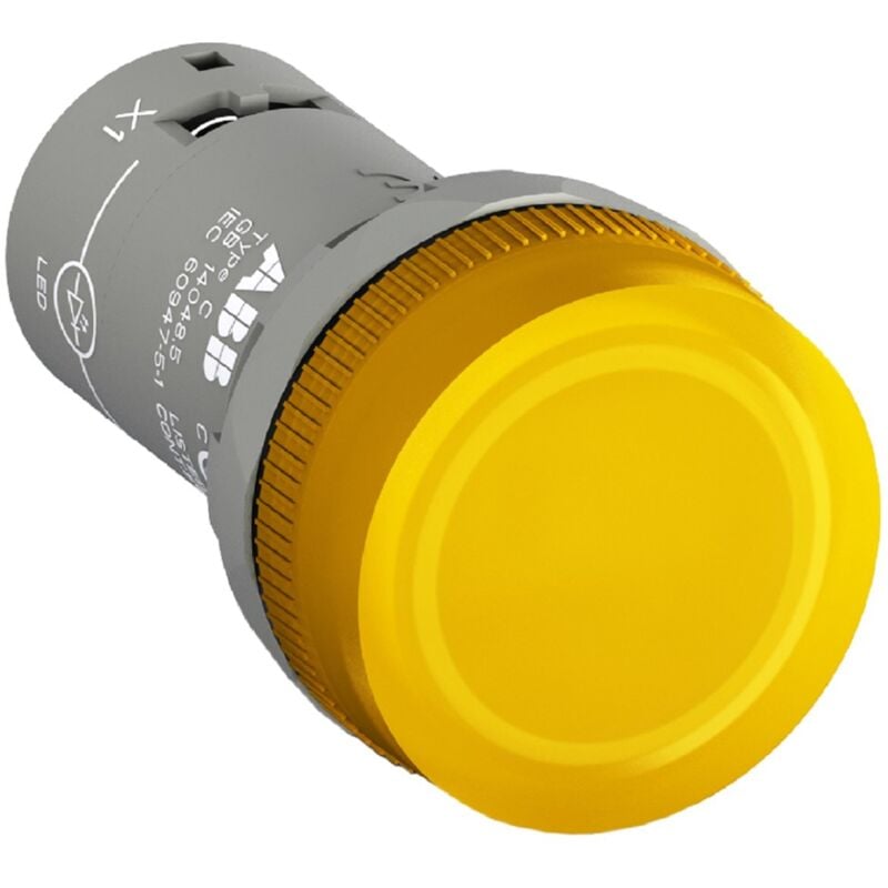 foto del prodotto lampada spia pulsante luce di segnalazione con led integrato giallo, 230vc.a